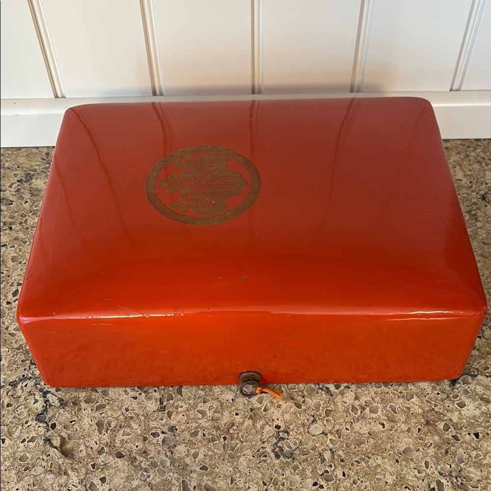 Vintage Japanese Red Lacquer Box